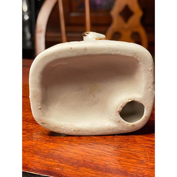 VTG 50s German Porcelain Figurine Boy w stringed instrument & squirrel 3 in tall - Picture 8 of 10